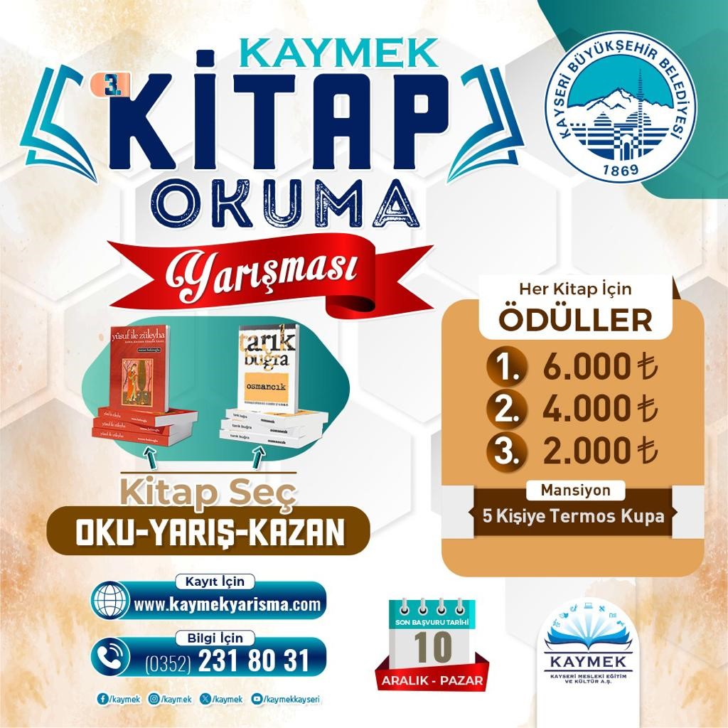 KAYMEK’ten 3’üncü Kitap Seç, Oku, Yarış, Kazan yarışması!