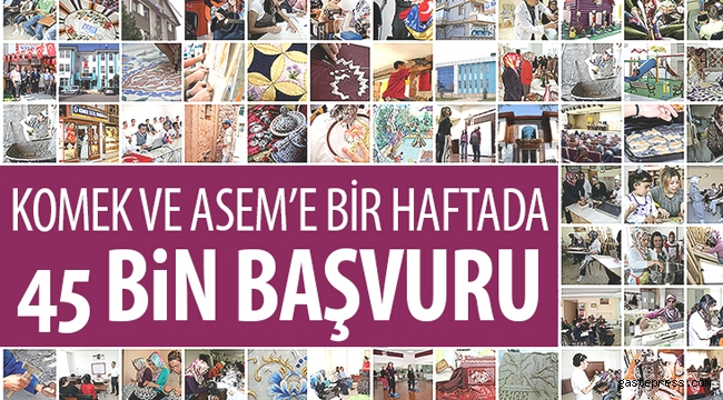 Konya'da KOMEK ve ASEM’e Bir Haftada 45 Bin Başvuru yapıldı!