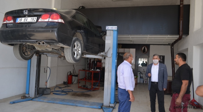 Kayseri Bünyan Belediye Başkanı Özkan Altun Sanayi Sitesinde İncelemelerde Bulundu