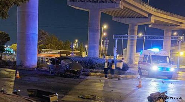 Kayseri'de otomobil köprü ayağına çarptı: 1 ölü