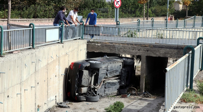 Kayseri'de sulama kanalına düşen otomobilin sürücüsü yaralandı!