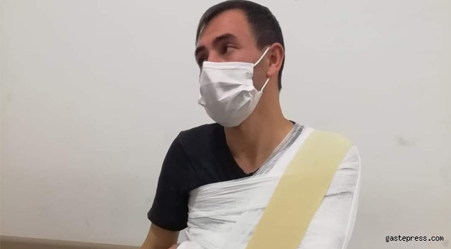 Ambulanstan izinsiz maske ve eldiven alıp, itiraz eden şoförü darbettiler!