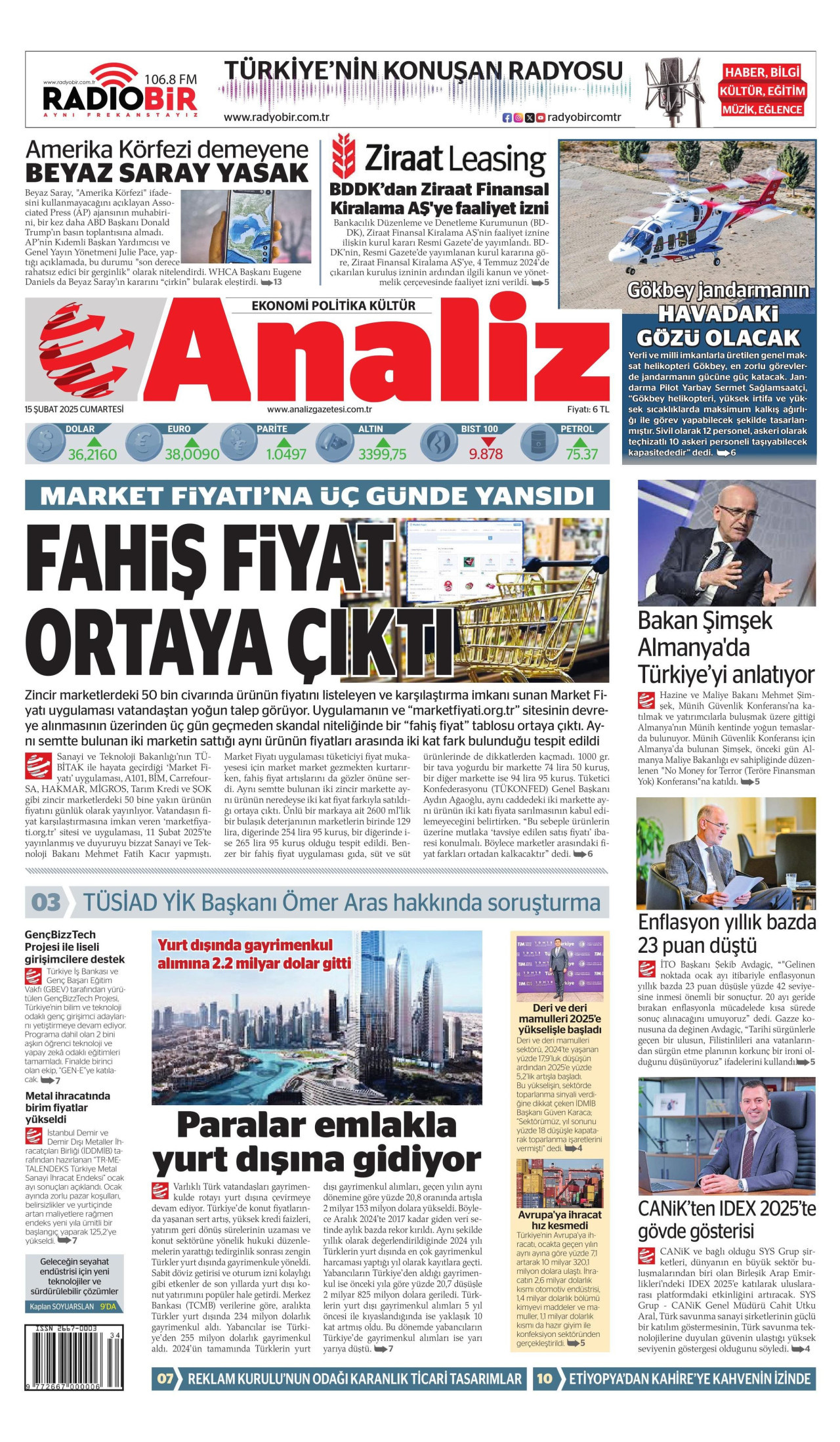 ANALİZ Gazete Manşeti